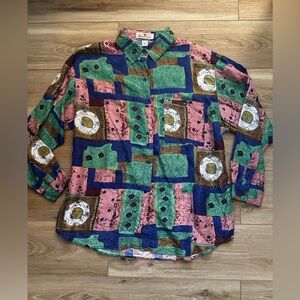 Vintage Stunt Collection Silk Shirt L